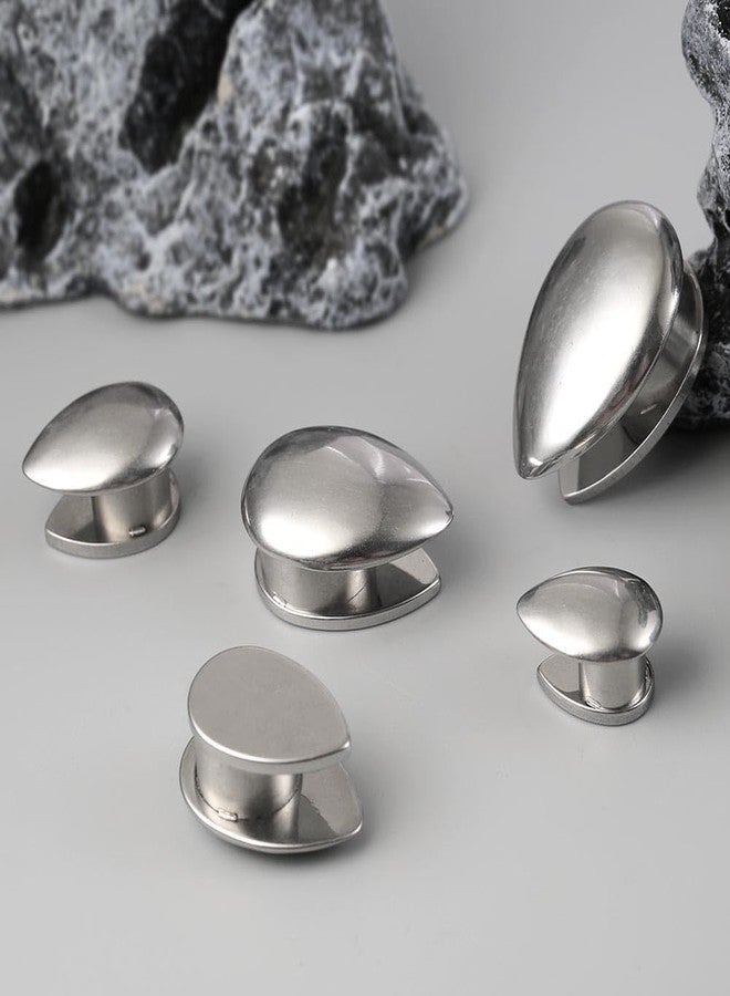Earblity 1 Pair Cute gauges like teardrop 1/2'' (12mm) Ear Tunnels Plugs 316 Stainless Steel Silver Ear Gauges Weight Saddle Plugs Hypoallergenic expander Piercing Body Jewelry - Image 3